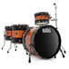 Natal Originals Maple 4pc Shell Pack, Black w/ Orange Sparkle Inlay