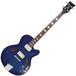 Italia Torino Semi-Hollow Body Bass Guitar, Transparent Blue w/ Bag