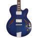 Italia Torino Semi-Hollow Body Bass Guitar, Transparent Blue w/ Bag