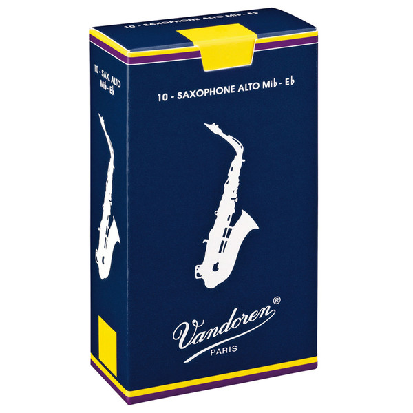 Vandoren Alto Saxophone Reeds, Stength 3.5, Box of 10