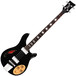 Italia Rimini 4 Bass Guitar, Black with Gig Bag