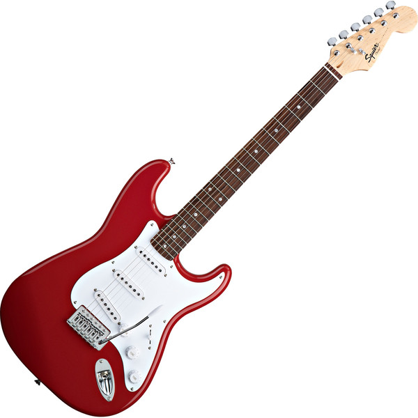 【返品送料無料】 DISC Squier By Fender Stratocaster czerwony + SubZero pakiet ギター