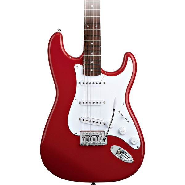 DISC Squier By Fender Stratocaster Red + SubZero SZ1250 Bundle at