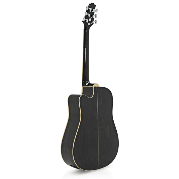DISC Greg Bennett D-4CE Electro Acoustic Guitar, Trans Black at