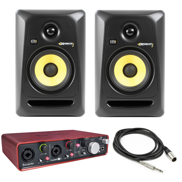 Focusrite Scarlett 2i4 and KRK RP5 G3 Studio Pack - Bundle View