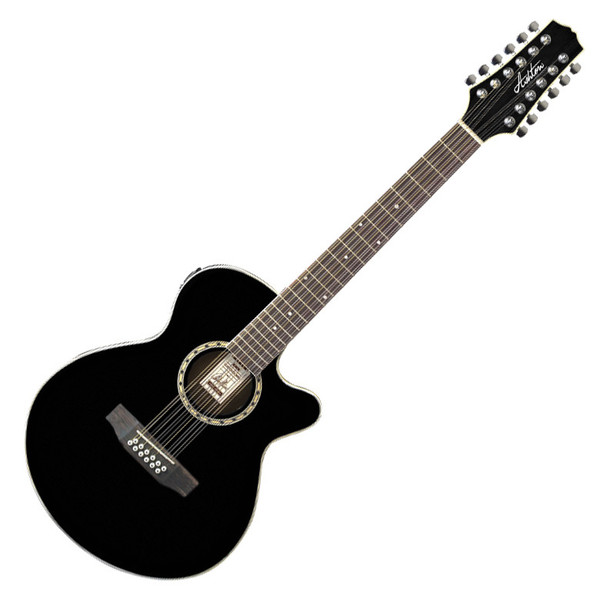 Ashton SL29/12CEQ Slimline 12 String Electro Acoustic Guitar, Black