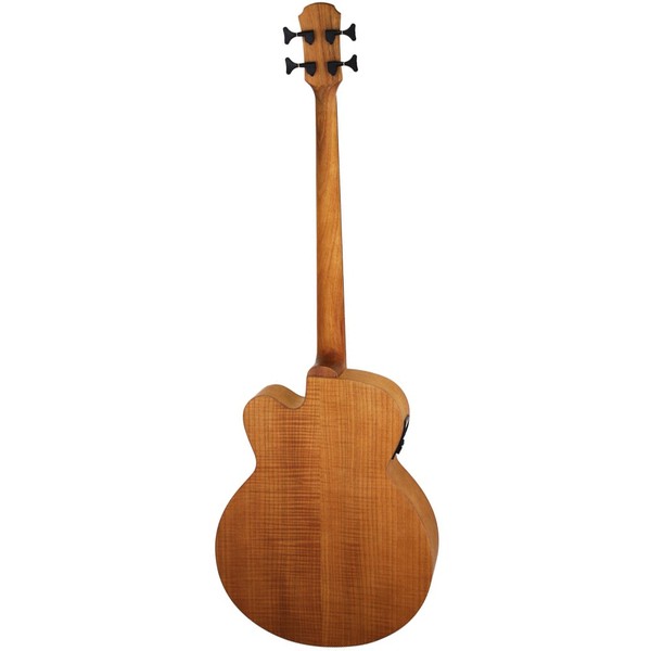 Aria FEB Fretless Electro Acoustic Bass Guitar, Flame Natural