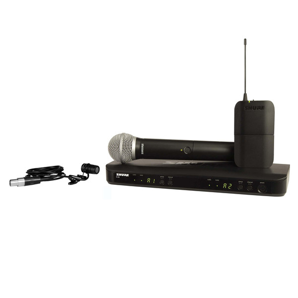 Shure BLX14 Combo Wireless Microphone System W/ WL185 Lavalier + SM58