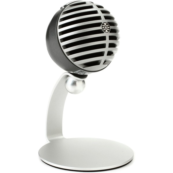 Shure MOTIV MV5 USB Microphone, Silver - Front Angled Right