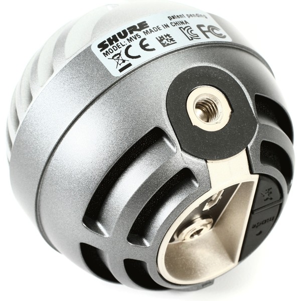 Shure MOTIV MV5 USB Microphone, Silver - Capsule Closeup