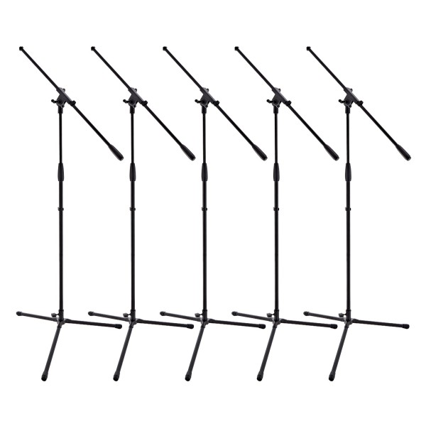 Boom Mic Stand by Gear4music, 5 Pack