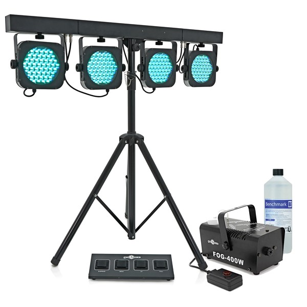 80w LED Par Set by Gear4music + Fog Machine