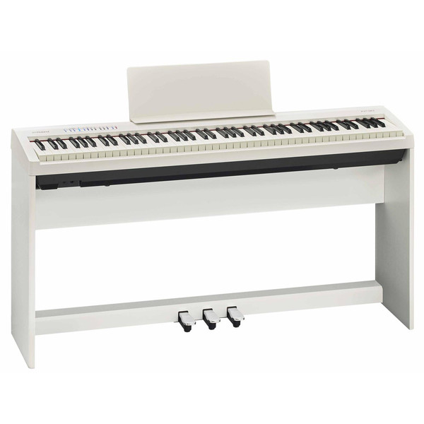 Roland FP-30 Digital Piano with Stand and Pedals, White