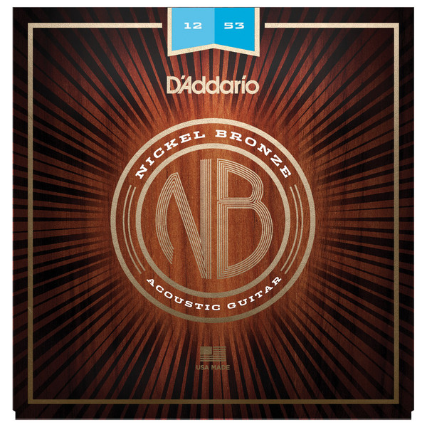 Daddario Nickel Bronze Acoustic Guitar Strings, Light, 12-53