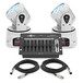 Mini LED Moving Head Twin Pack by Gear4music, White