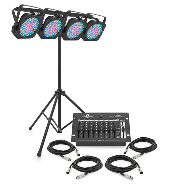 80w Flat LED Par Set by Gear4music