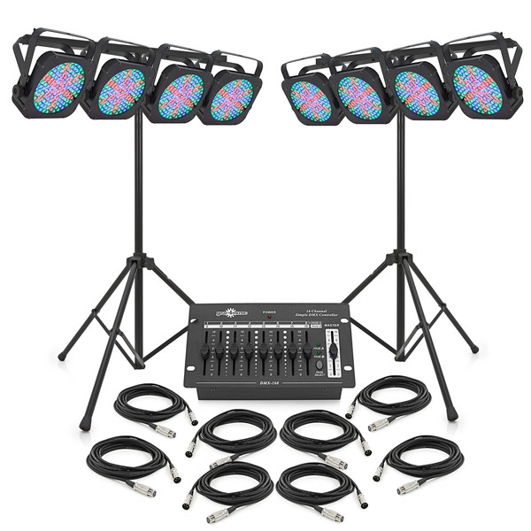 160w Flat LED Par Set by Gear4music