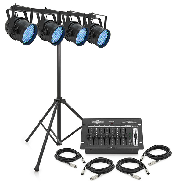 100w LED Par Can Set by Gear4music