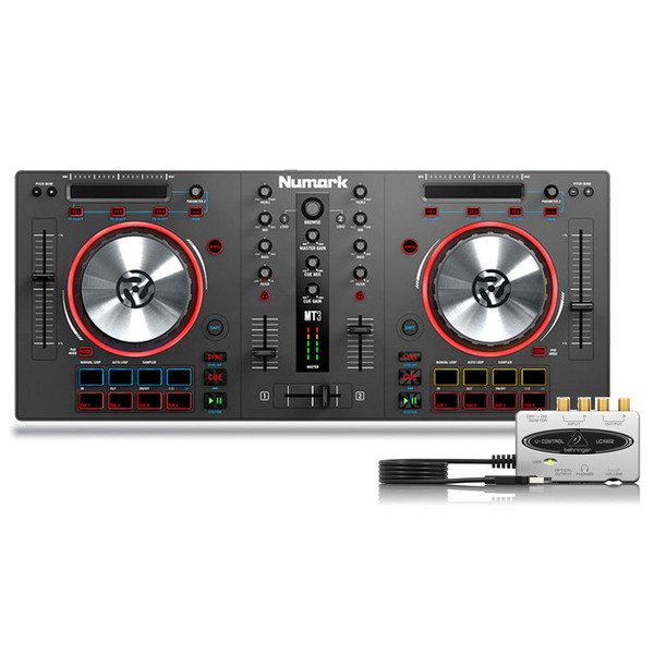 Numark Mixtrack III DJ Controller with Behringer UCA202