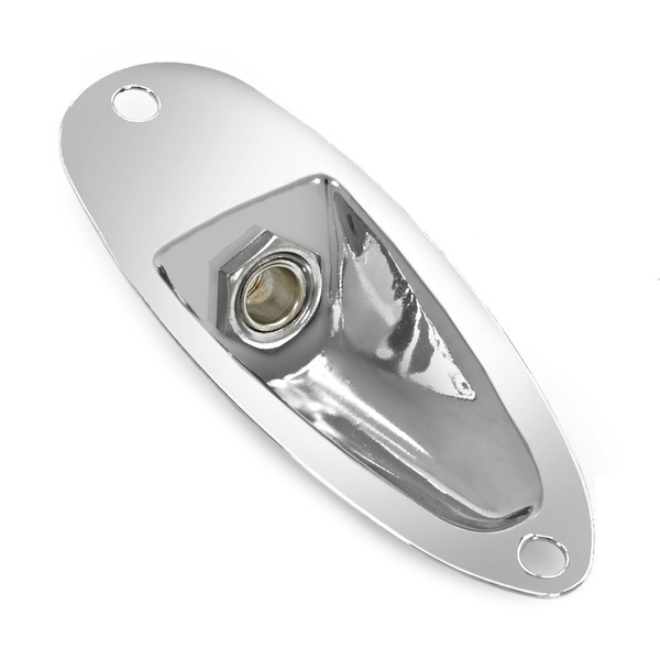 Guitarworks Loaded Recessed Electric Guitar Jack Plate, Chrome