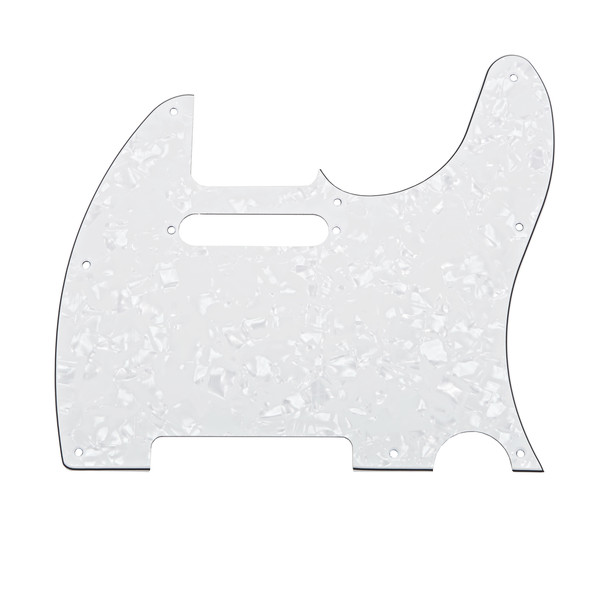 8-Hole SS Scratchplate, White Pearloid