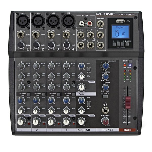 Phonic AM440DP Analog Mixer With DFX And USB Playback