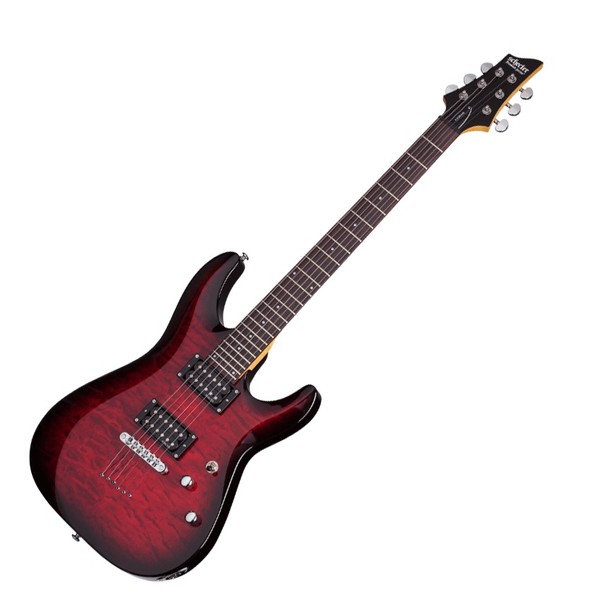 Schecter C-6 Deluxe Plus Electric Guitar, See-Thru Cherry Burst