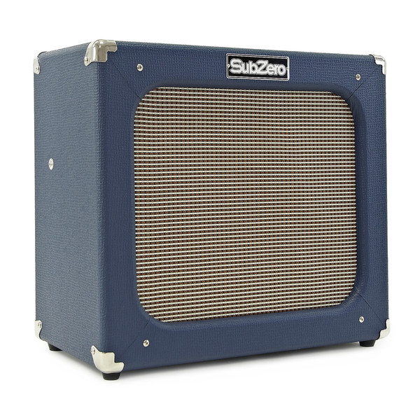 Silvertone 1449 Electric Guitar + SubZero Tube-20R Pack, Daphne Blue