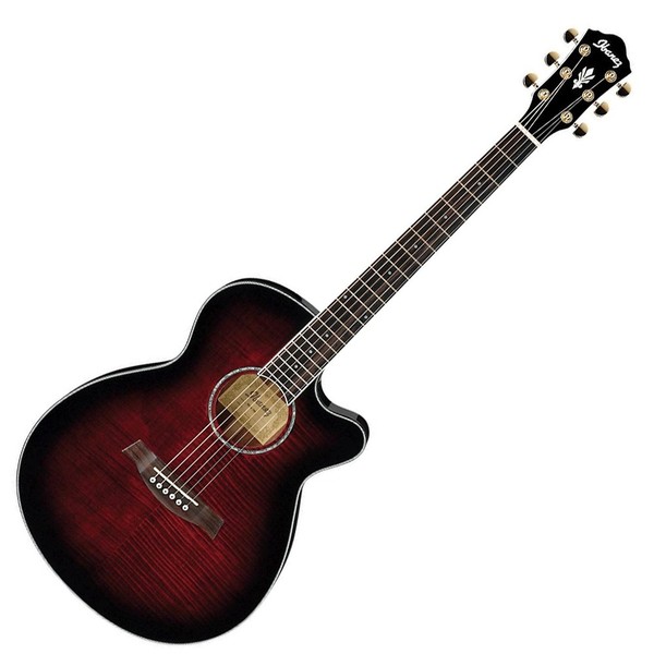 Ibanez AEL20E Electro Acoustic Guitar, Transparent Red Sunburst