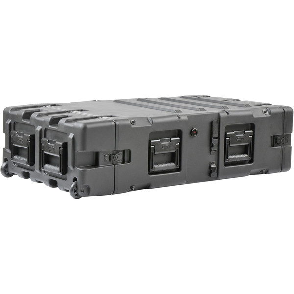SKB Shock Rack 24" Deep 3U, Black - Angled