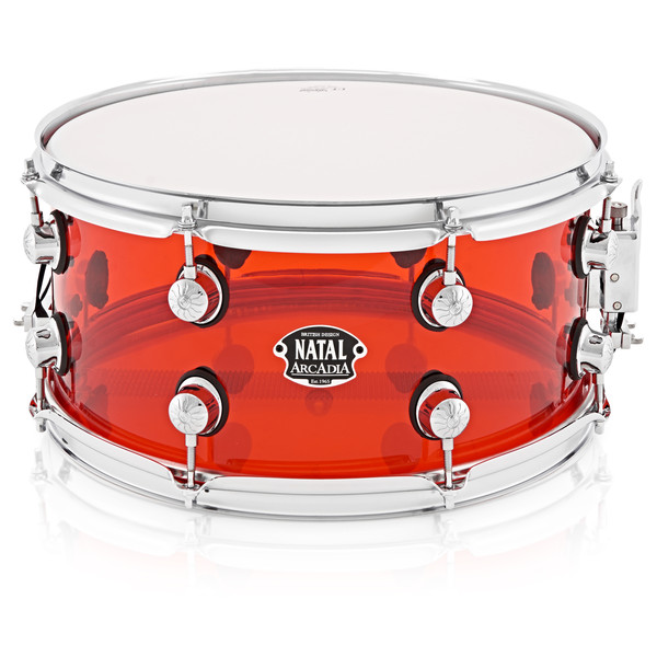 Natal Arcadia 14 x 6.5 Acrylic Snare, Transparent Red