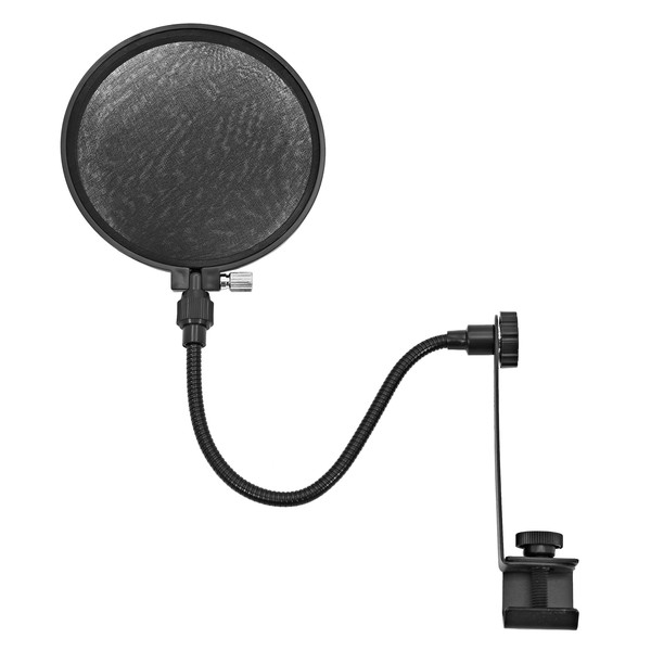 Microphone Pop Filter Shield for Mic Stand by Gear4music, Front
