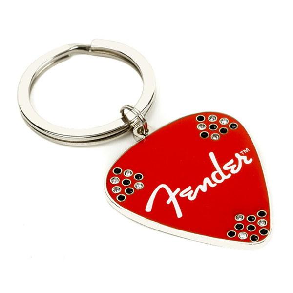 Fender Red Pick Rhinestone Key Chain