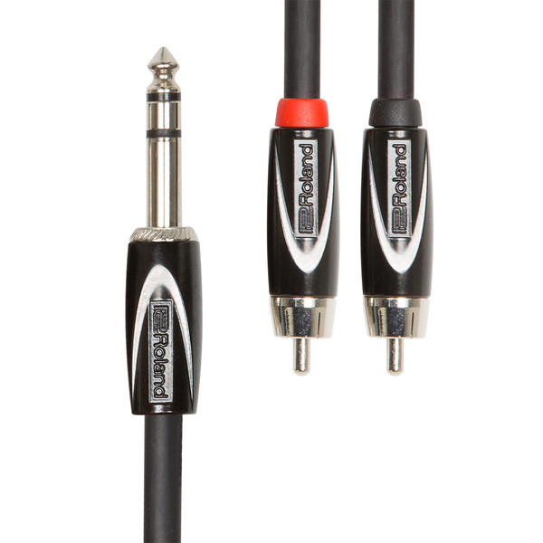 Roland 1/4'' TRS - Dual RCA Interconnect Cable, 10ft/3m