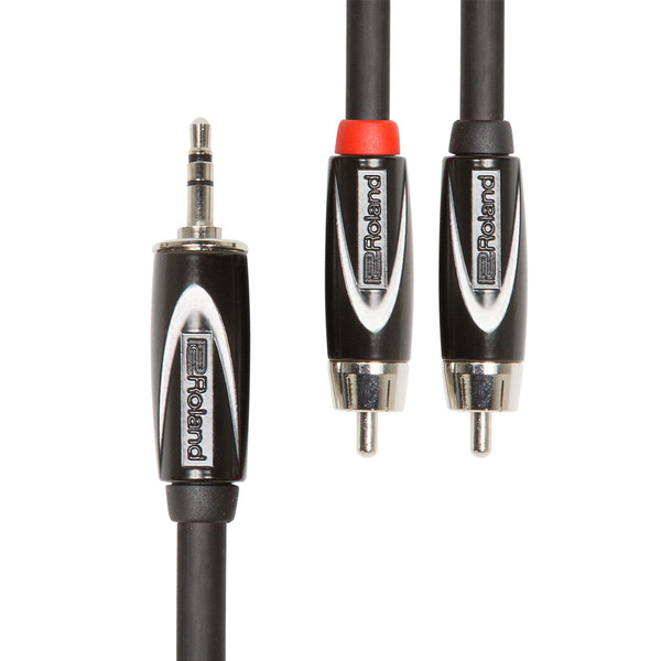 Roland 3.5mm TRS - Dual RCA Interconnect Cable, 5ft/1.5m