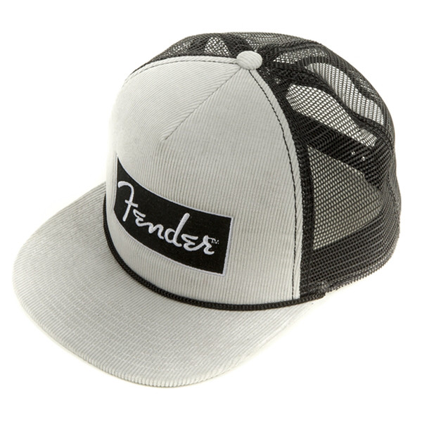 Fender Cord Flat Brim Hat, White/Grey