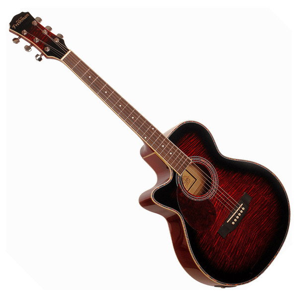 Freshman FA1AWRLH Electro Acoustic Guitar Wine Red