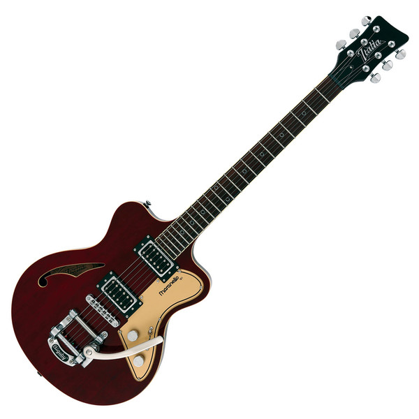 Italia Maranello 61 Semi-Hollow Body Guitar, Thru Burgundy w/ Gig Bag