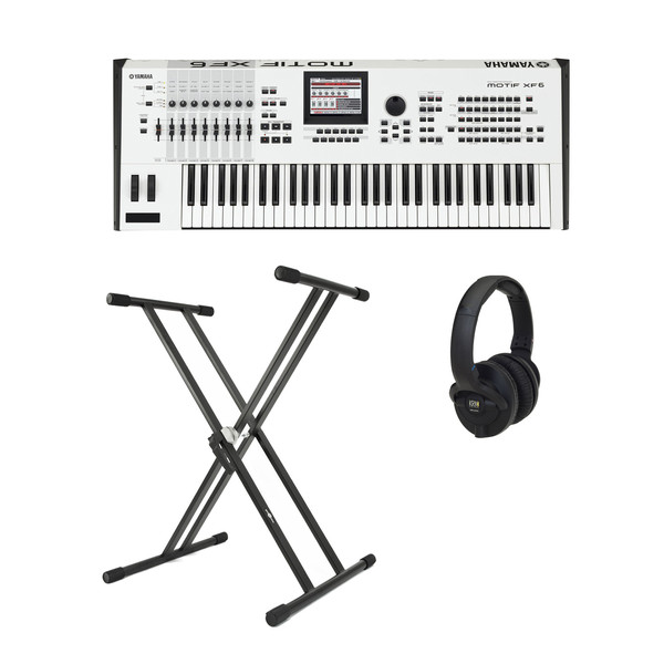 Yamaha MOTIF XF6 Workstation White with Free KRK Headphones and Stand