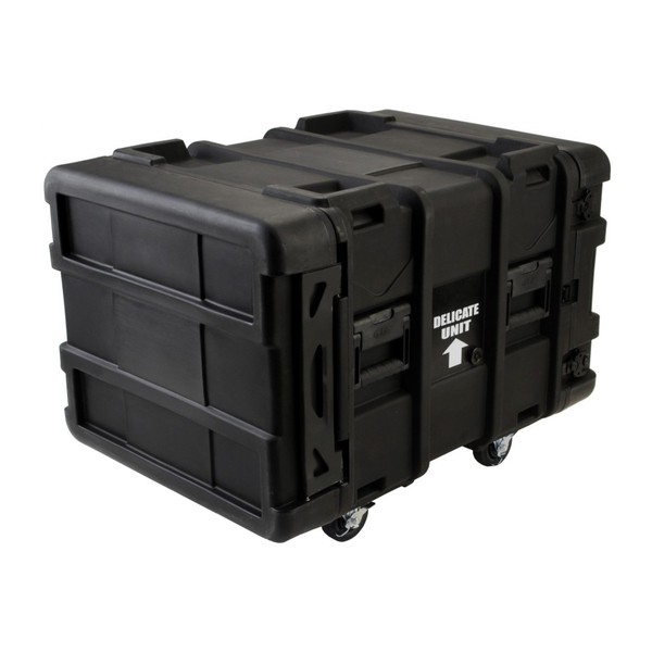 SKB 24'' Deep 8U Roto Shockmount Rack Case - Angled