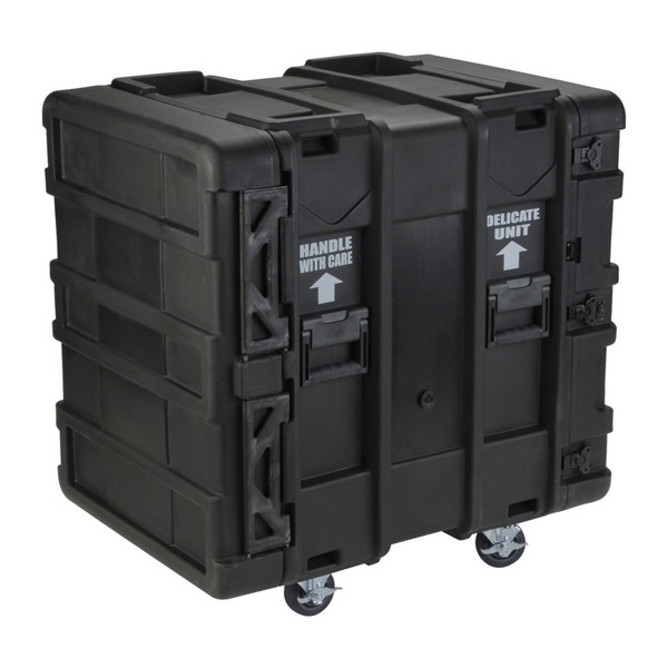 SKB 24'' Deep 14U Roto Shockmount Rack Case - Angled