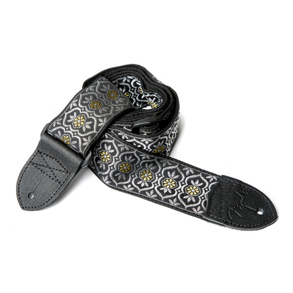 Fender 2'' Nylon Jacquard Strap, Silver/Gold Batam