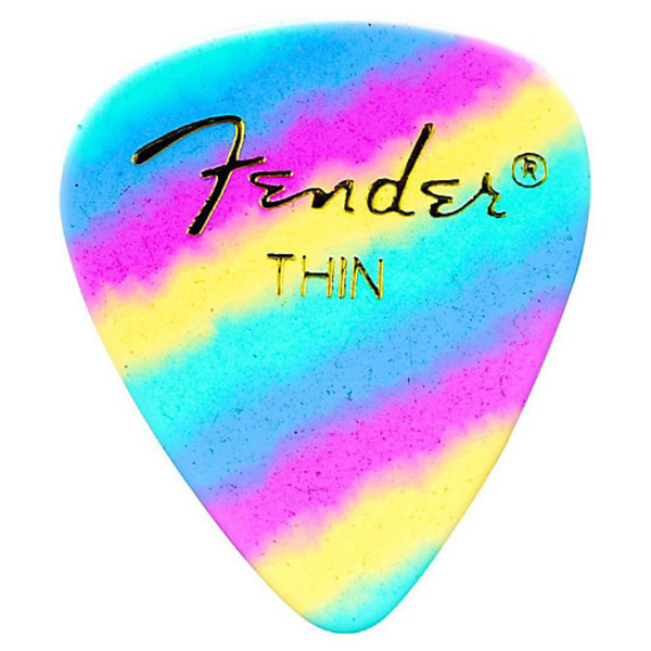 Fender 351 Shape Premium Rainbow Picks, Thin, Pack of 12