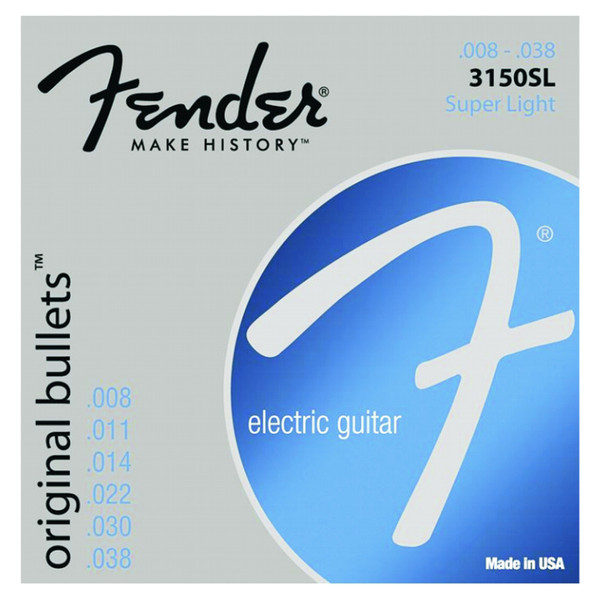 Fender 3150SL Pure Nickel Original Bullet Guitar Strings, 8-38