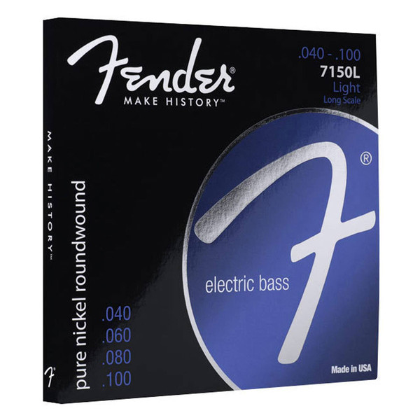 Fender 7150L Pure Nickel Roundwound Bass Guitar Strings, 40-100