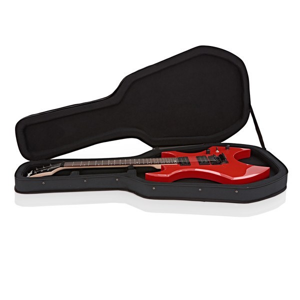 DISC Harlem X Electric Guitar + Case by Gear4music, Red at DISC Harlem X Electric Guitar + Case by Gear4music, Red at