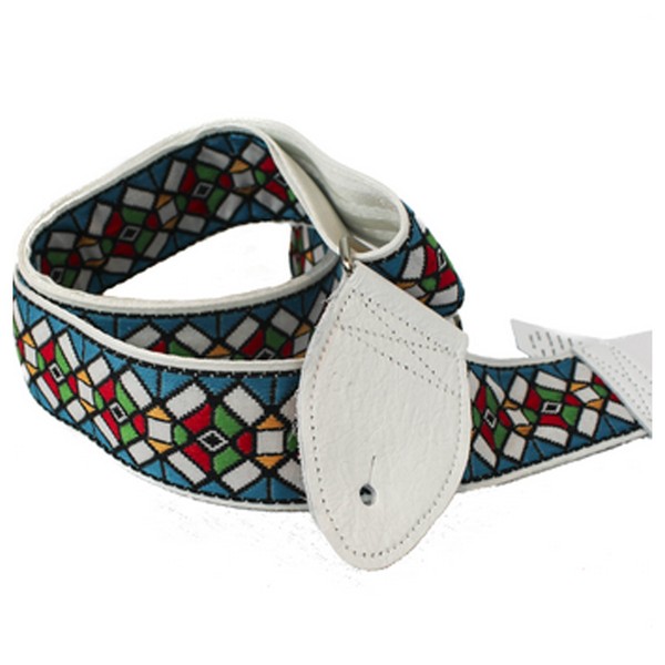Souldier Guitar Strap Stained Glass, White/Blue