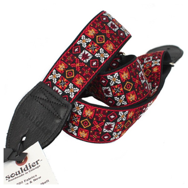 Souldier Guitar Strap Woodstock, Red/Black