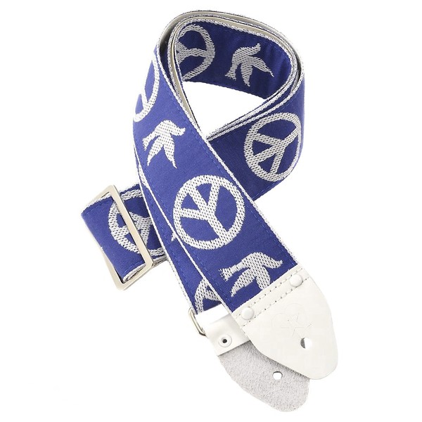 Souldier Guitar Strap Peace and Dove, Blue/White