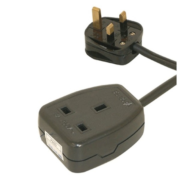 Eagle Single Gang UK 13A 5m Extension Lead, Black